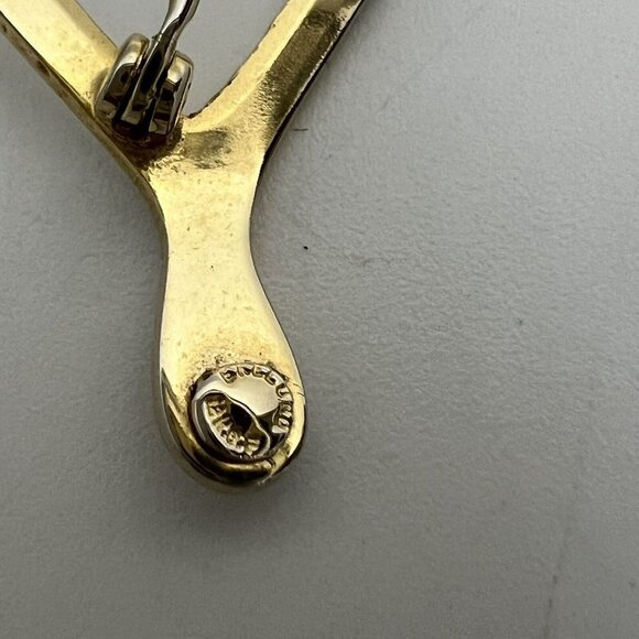 Vintage Brooch 12K GF Wishbone Pearl Gold Filled - Picture 2 of 11